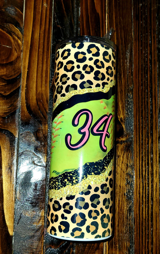 Softball/leopard tumbler