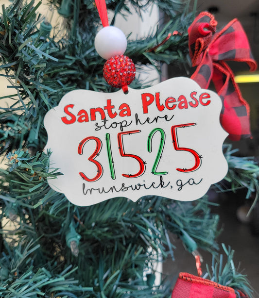 Zip code ornament